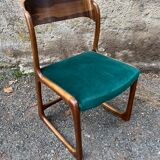 Emile and Walter Baumann walnut sleigh chair 60s