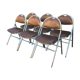 Set de 6 chaises pliantes acier et similicuir 70’s