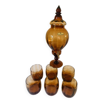 Portieux alcohol fountain and 6 glasses