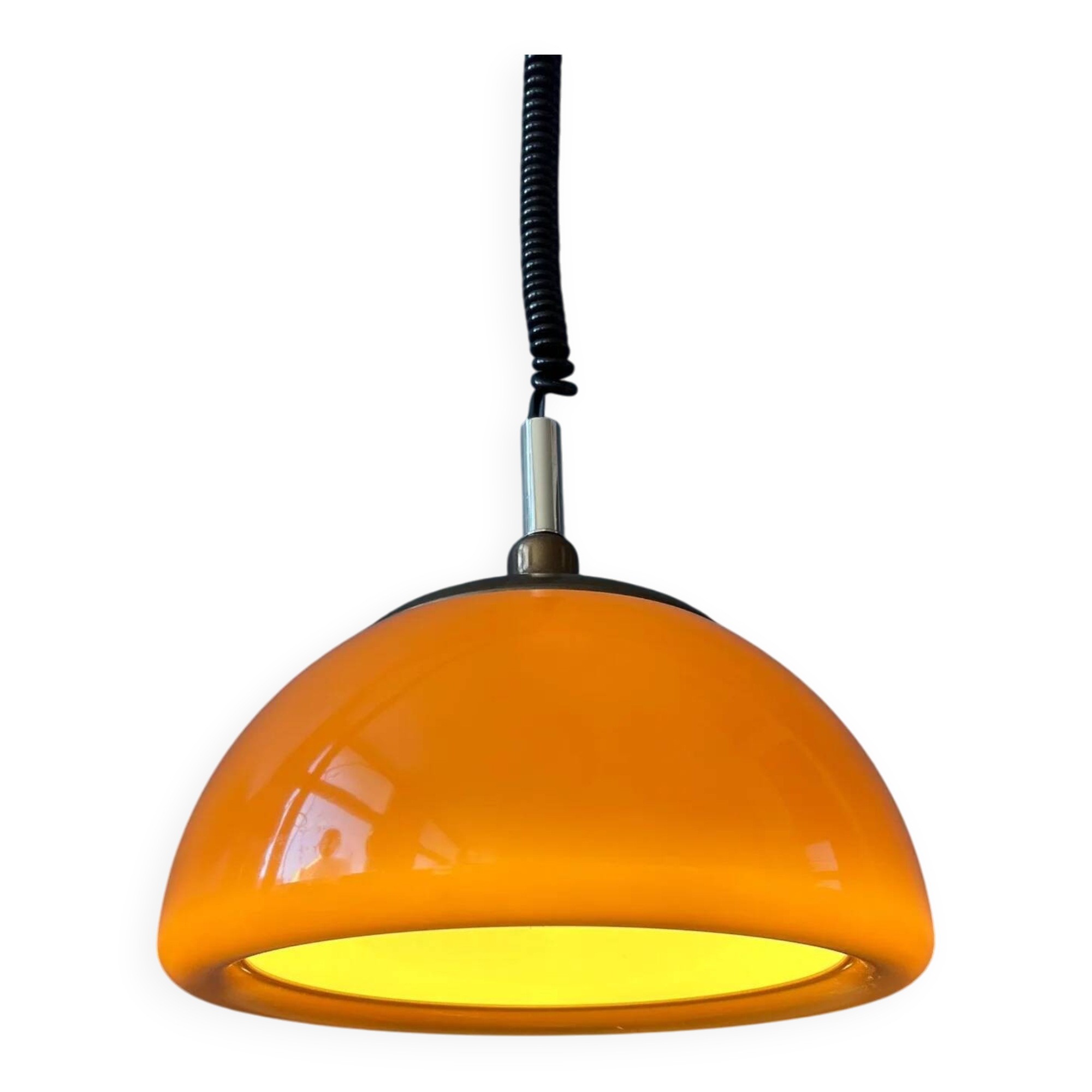 Lampe à Suspension Vintage Cosack Leuchten Plexiglas Marron - Orange