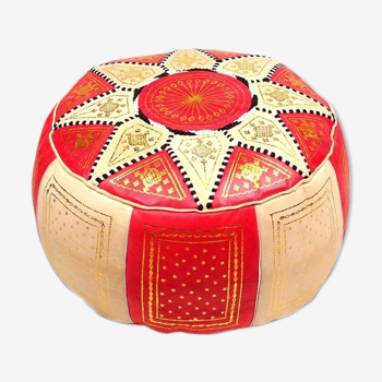 Handmade handmade camel red fes Poufs 40 x 25 cm