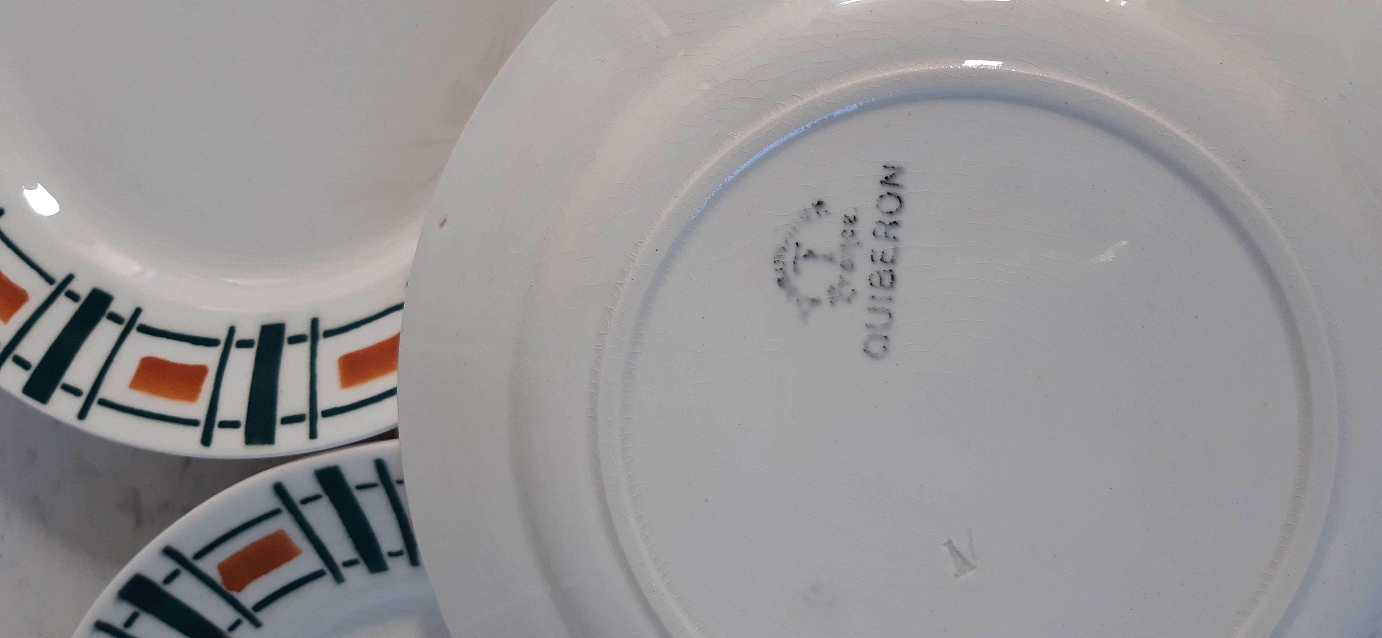 Set of 4 flat plates Badonviller model Quiberon