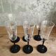 Set of 6 Arcoroc flutes with black stems – 1970s design