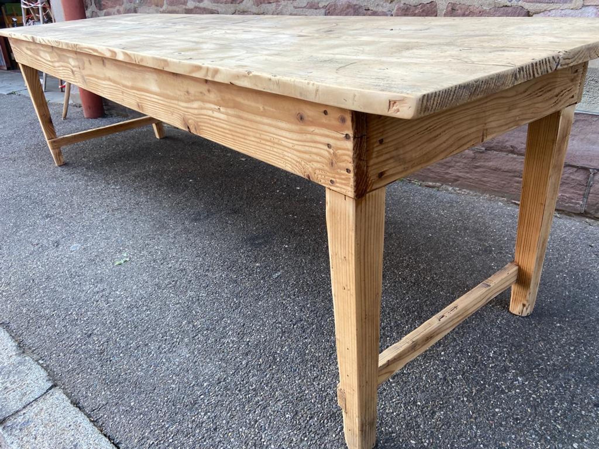 Table de ferme 300 cm en sapin 1900