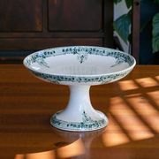 Antique 19th-century compote dish made of ironstone, signed Sarreguemines, from the "Verdun" collection.