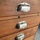 Old apothecary trade furniture in vintage wood 24 drawers.