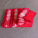 Large Basque tablecloth and 6 napkins
