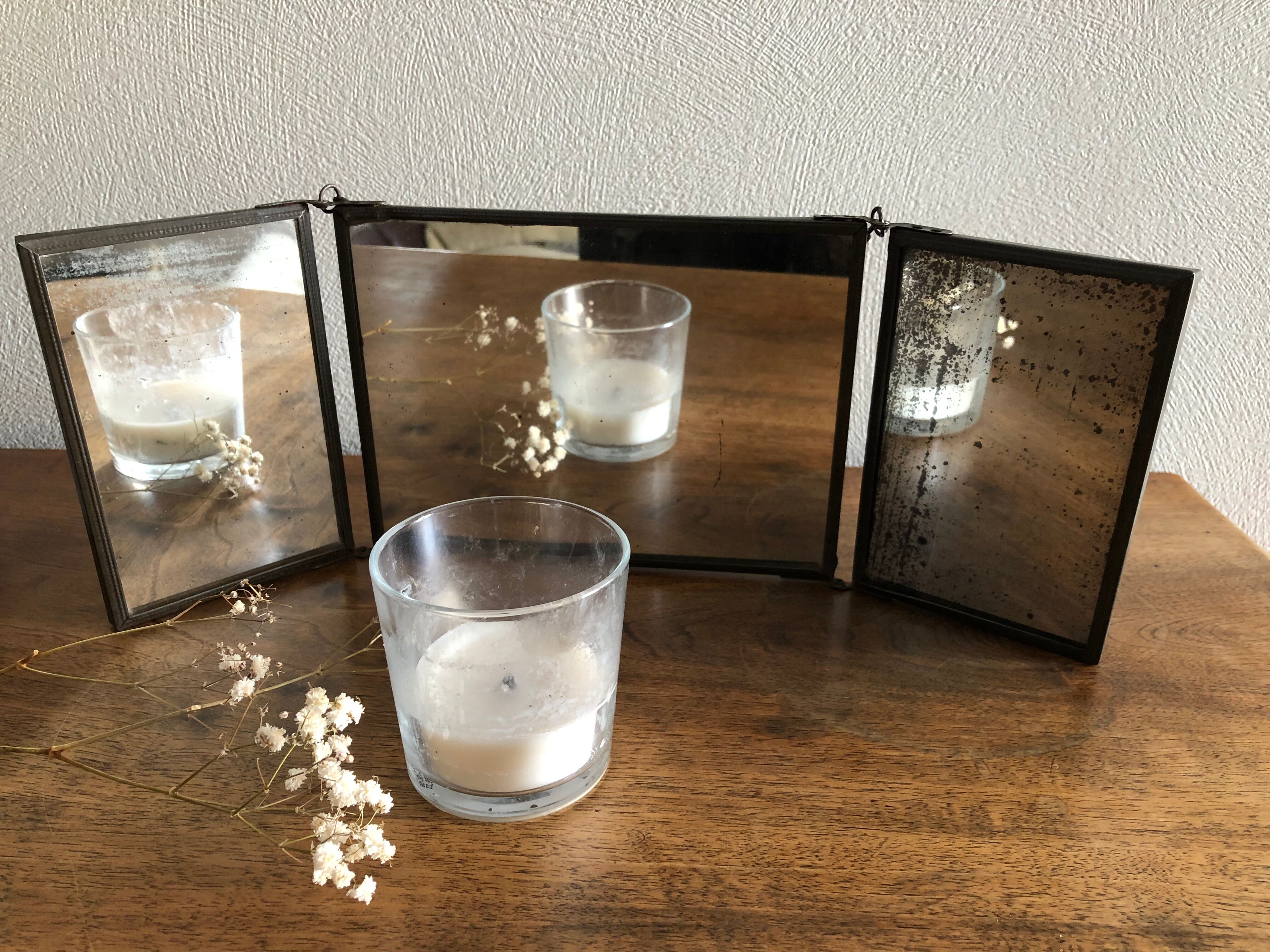 Triptych barber mirror 41.5 x 15 cm