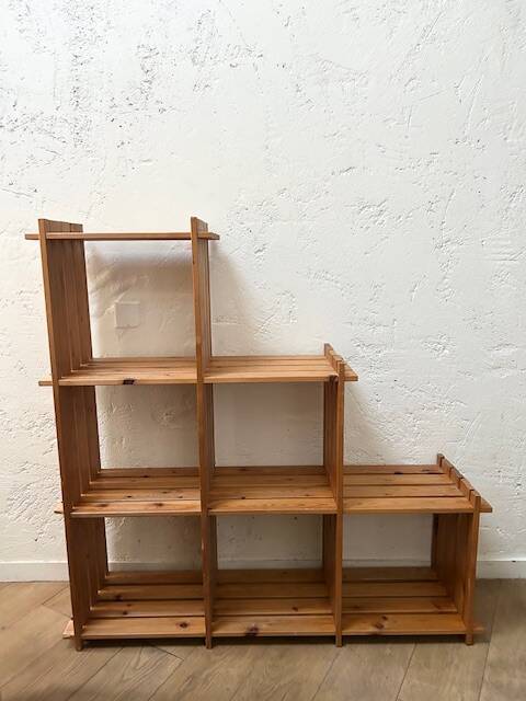 80' pine staircase bookcase shelf