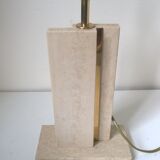 Travertine and gilded brass table lamp by Camille Breesch Belgium c. 1970