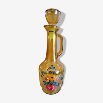 Carafe vintage ambre en verre italien