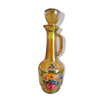 Vintage amber Italian glass carafe
