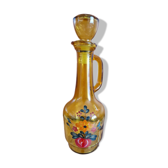 Carafe vintage ambre en verre italien