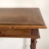 Small desk table in Louis XIII style, solid walnut.