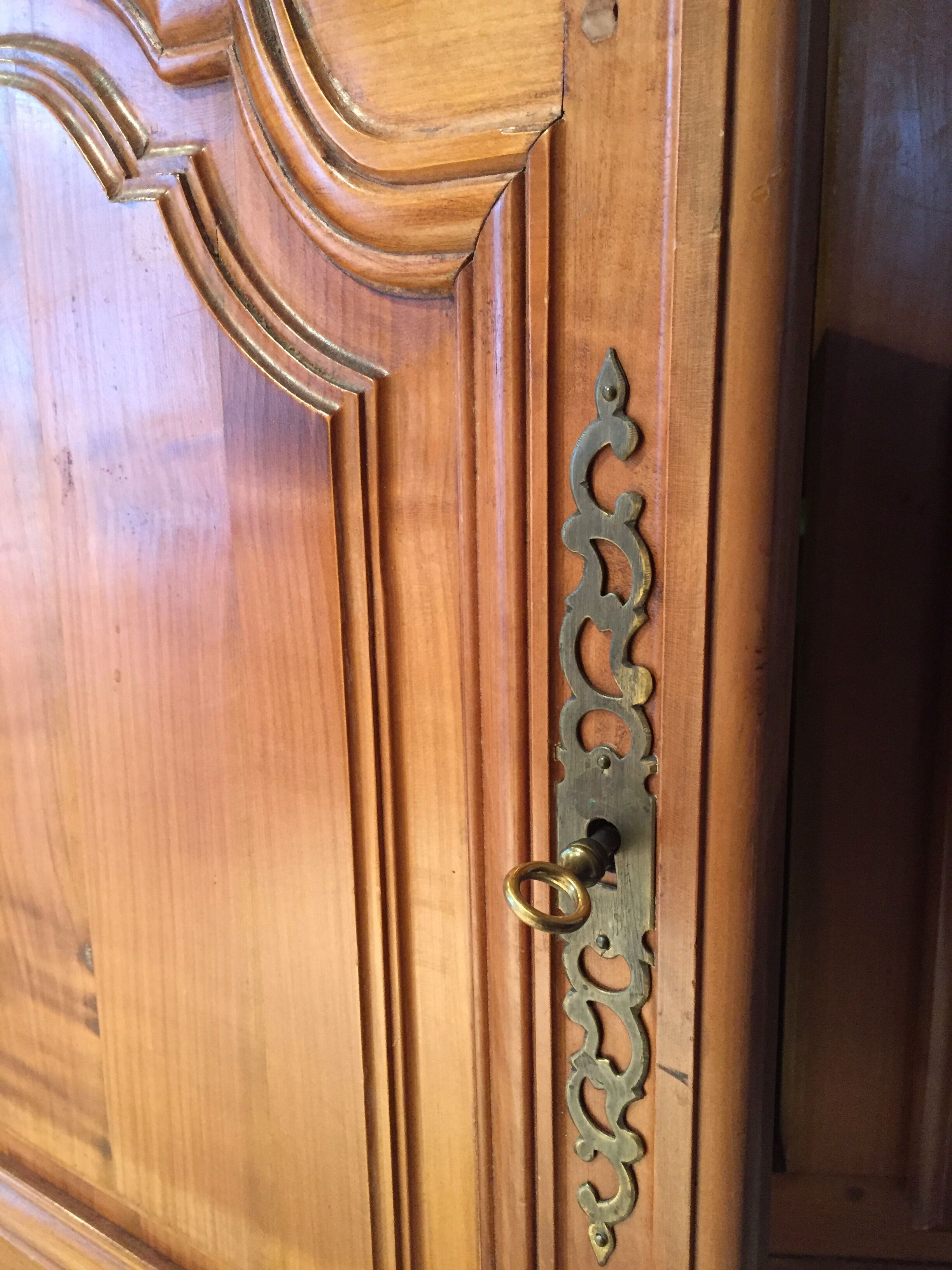 Vintage glass library in solid cherry