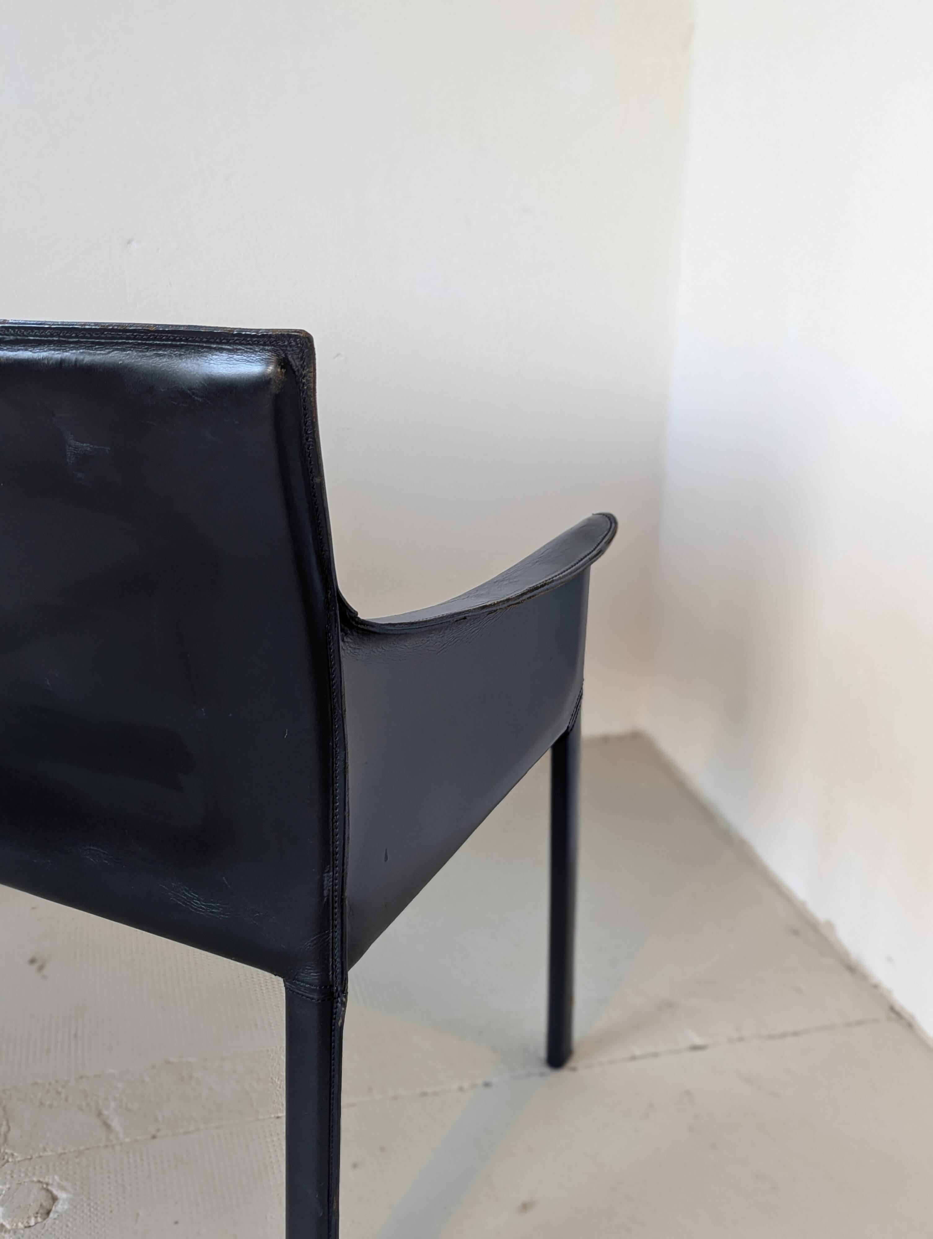 Italian designer leather bench, Enrico Pellizzoni