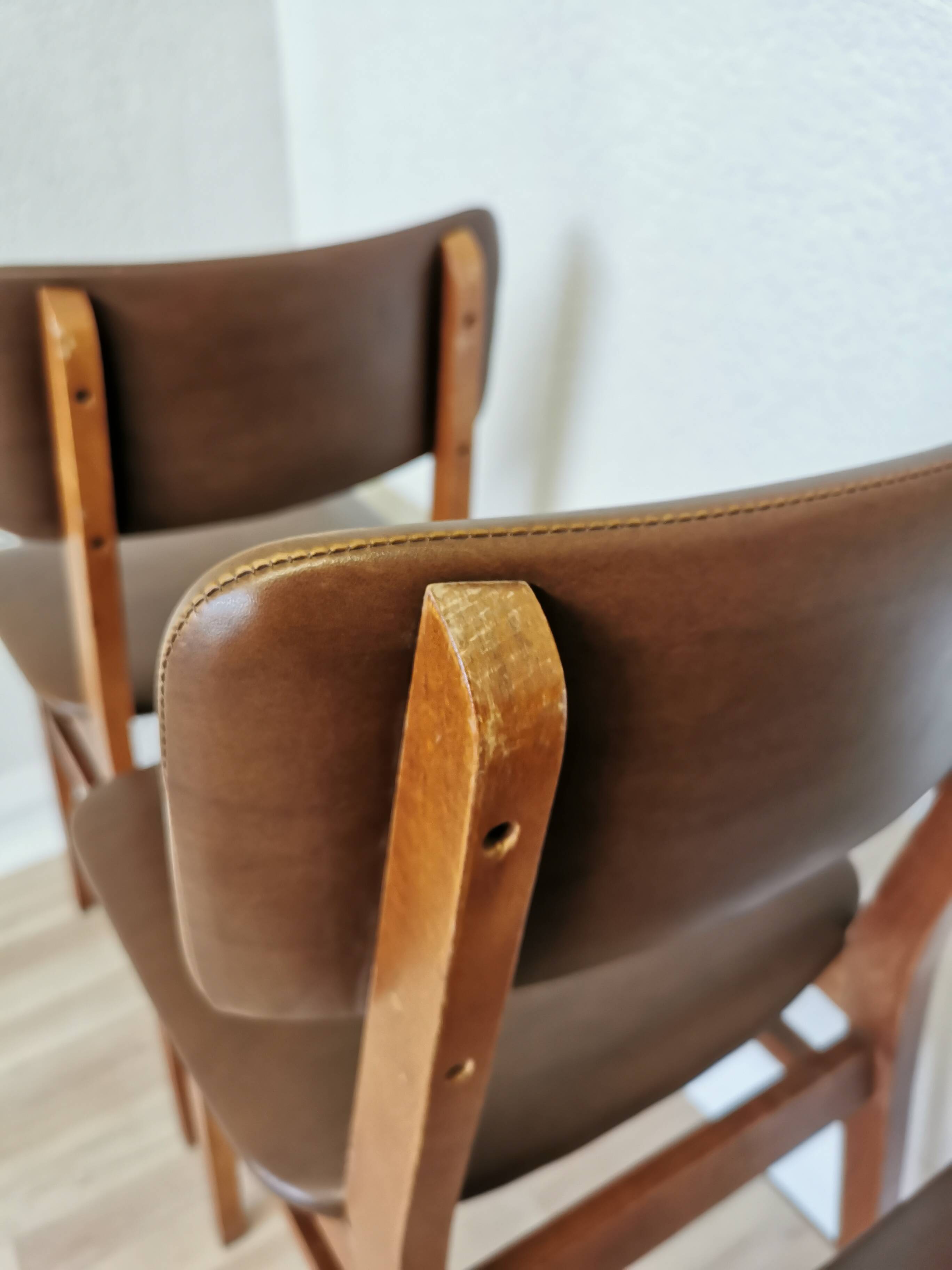 Vintage STOL Kamnik Dining Chairs (Set of 4): Mid-Century Leather Seat