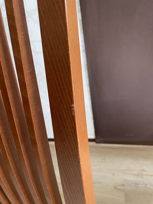 Lot de 6 chaises de salle à manger Calligaris bois et Alcantara