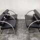 Canapé deux places cuir style Bauhaus Suisse 1970s