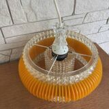 Vintage Orange Glass and Acrylic Suspension Chandelier 1970
