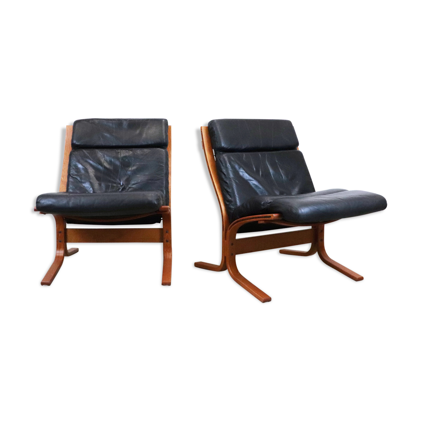 Siesta leather armchairs, Ingmar Relling, Norway, 1960