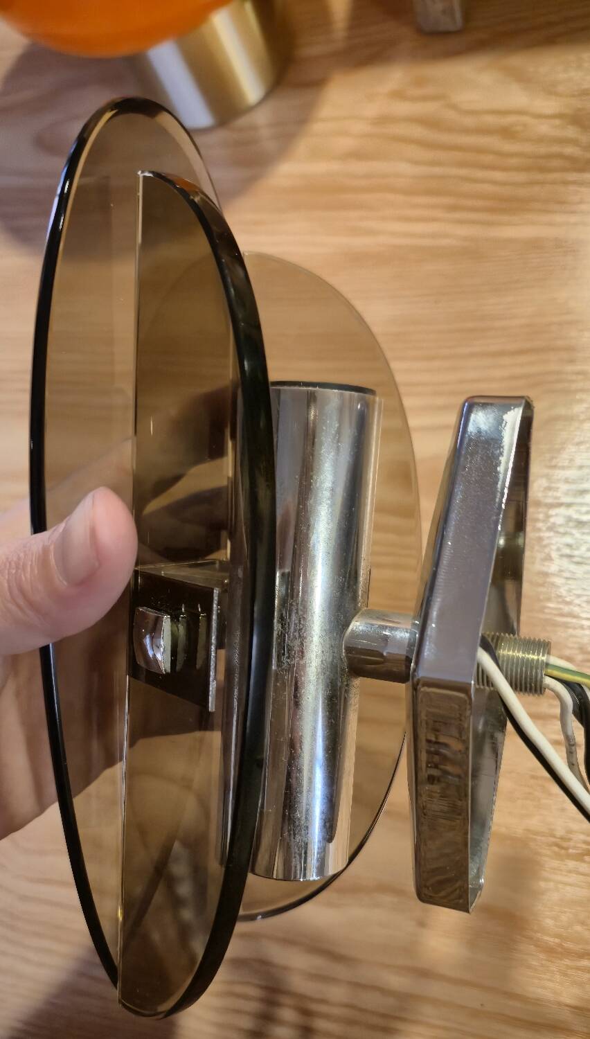 Stunning smoked glass wall sconces from the 1970s.