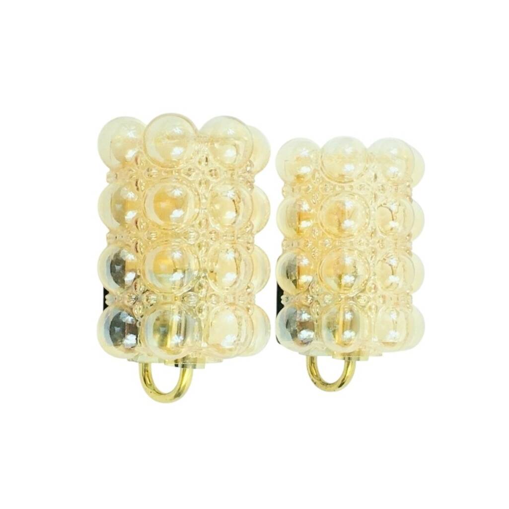 Mid-Century Modern Bubble Glass Wall Lights - H. Tynell for Limburg, 1960s
