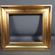 Cadre bois profil creux doré feuille d'or 35,5x32 feuillure  25x22 cm