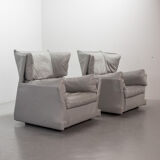 Cassina Lounge Chairs 'Viola d'Amore' by Piero de Martini & Footstool 1970s