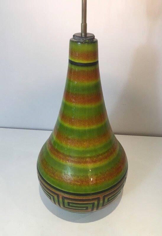 Ceramic lamp decorated with Greek keys