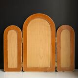 Triptych rattan mirror 85x70cm
