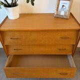 Vintage oak chest of drawers from the 1960s.