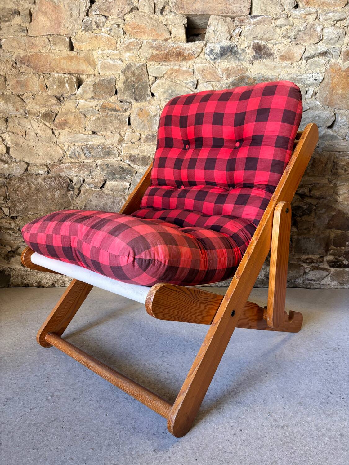 Vintage IKEA pine lounge chair from 1974