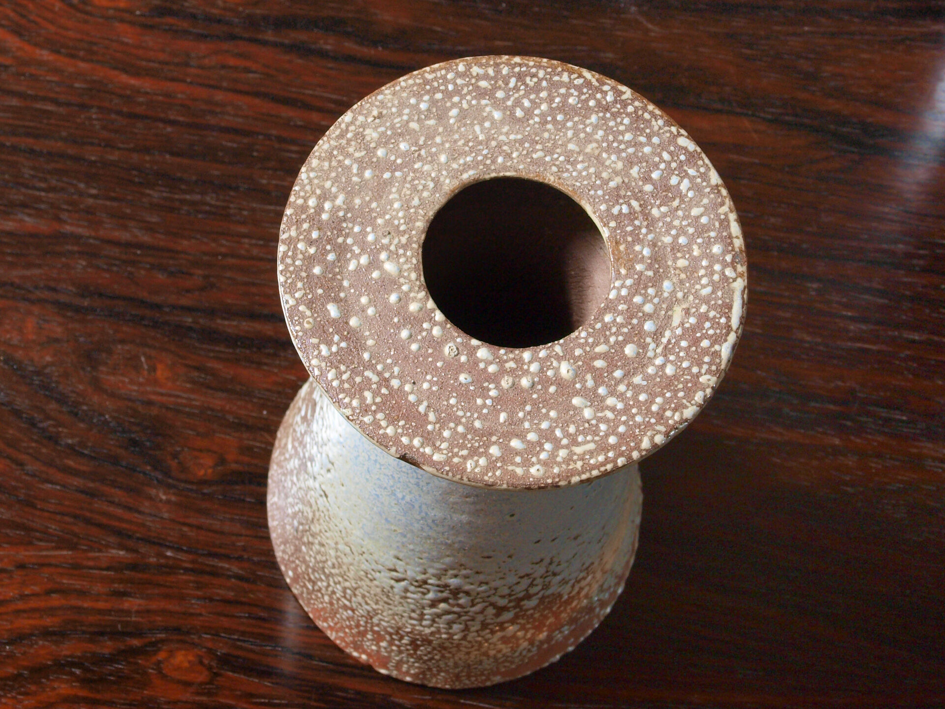 Brutalist diabolo vase by Joël Baudoin, 60s