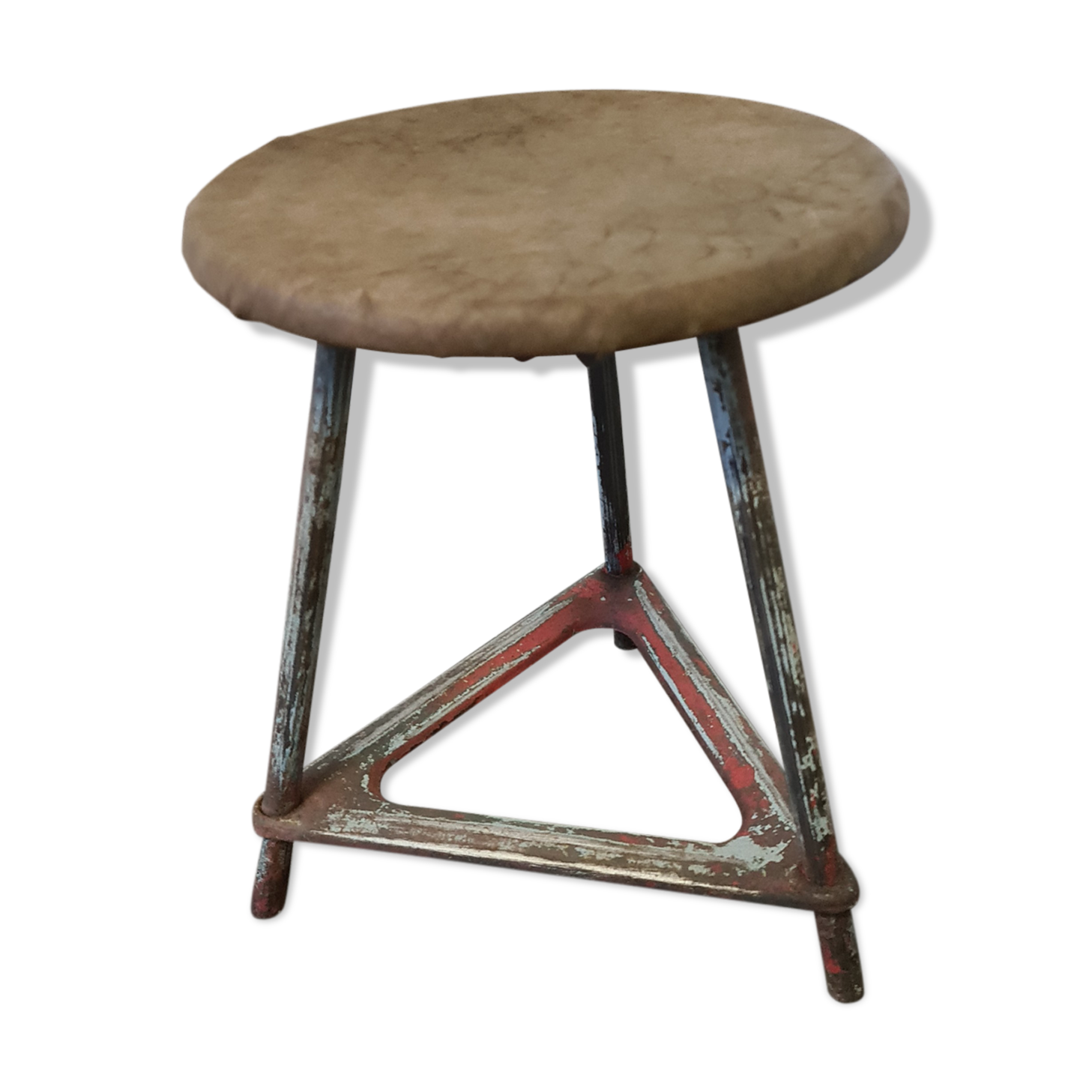 Metal and wood industrial stool