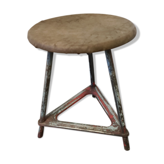 Metal and wood industrial stool