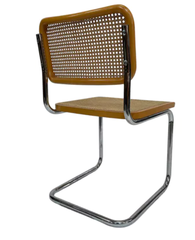 Lot de 4 chaises Cesca modèle b32 en chrome fabriqué en italie par Marcel Breuer