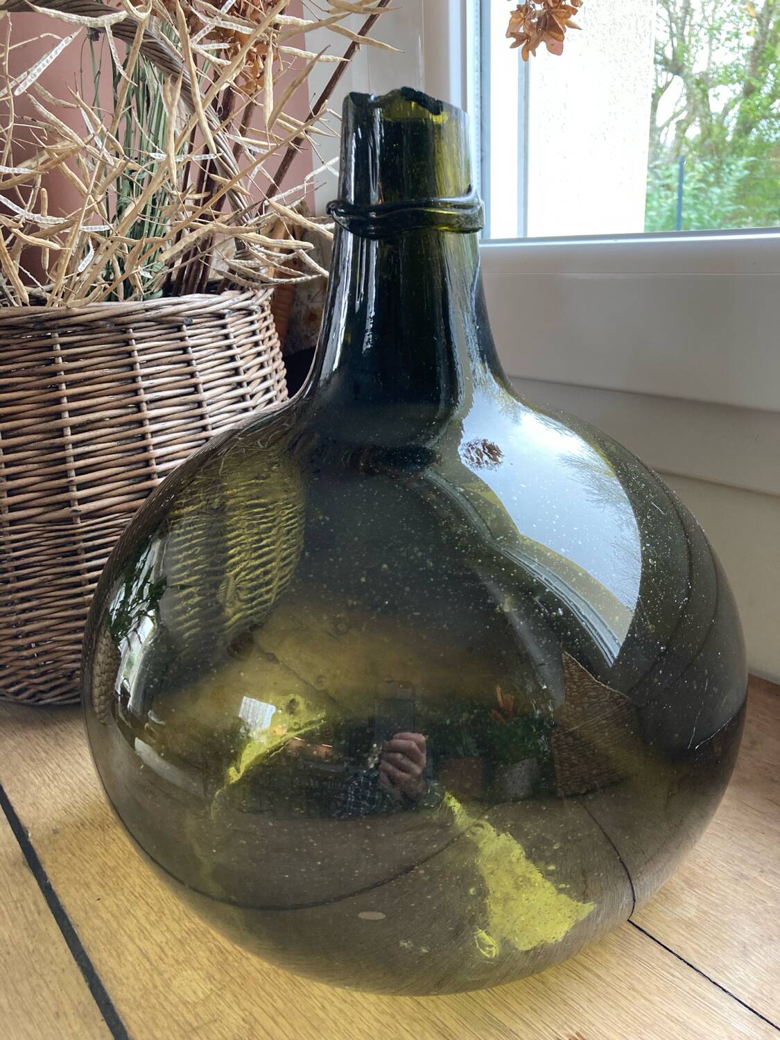 Very old demijohn.