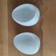 Set of 2 opaline egg-shaped half-globes