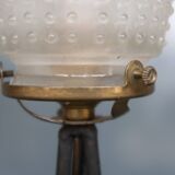 Art Deco lamp from the 1930s in metal and glass.