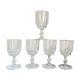 5 water glasses luminarc model lance, 1970 made in france