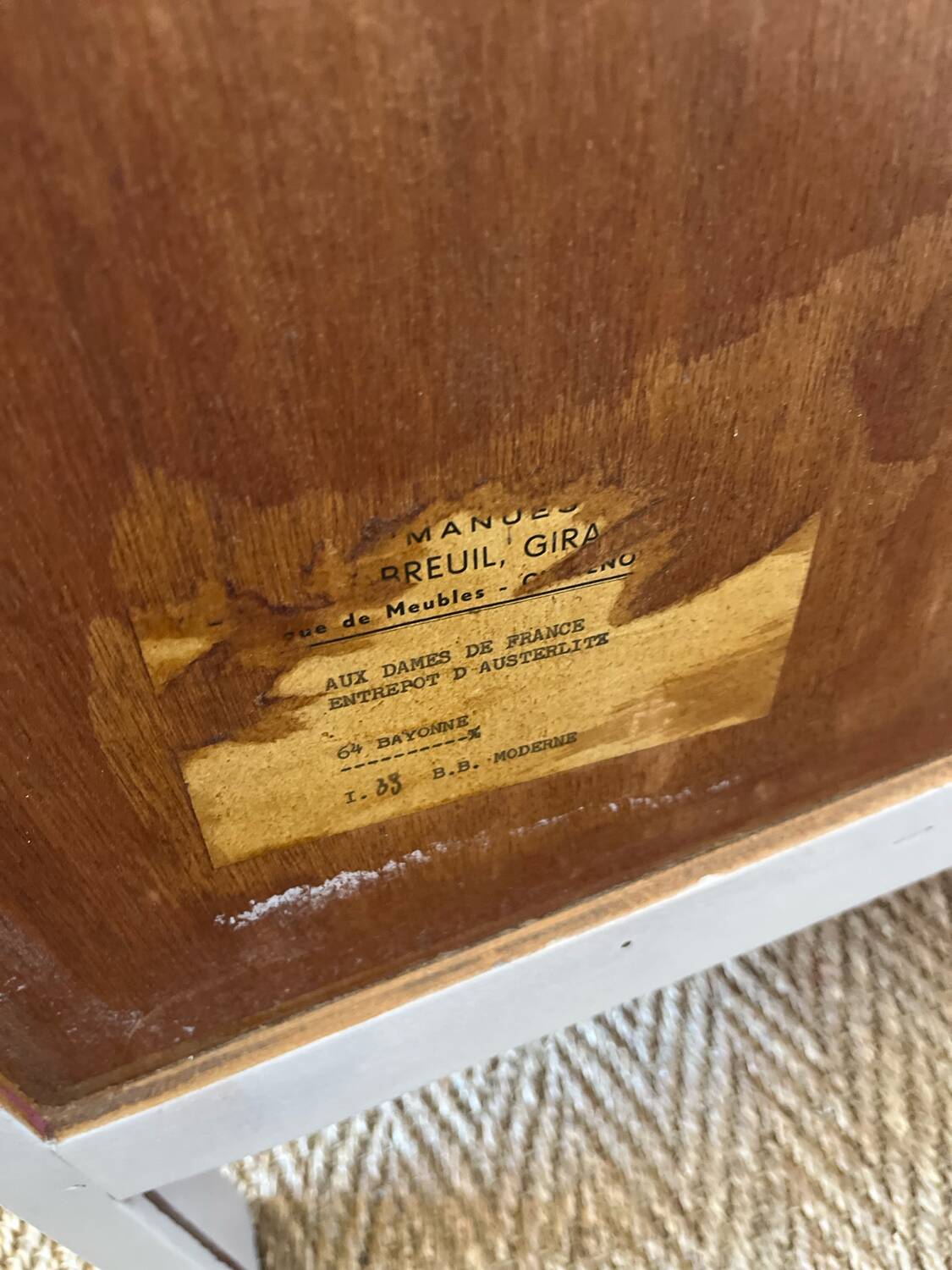 Vintage chiffonier with compass feet