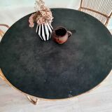 1960s tripod rattan dining table