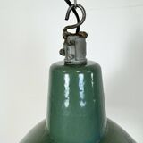 Industrial Green Enamel Factory Pendant Lamp, 1960s