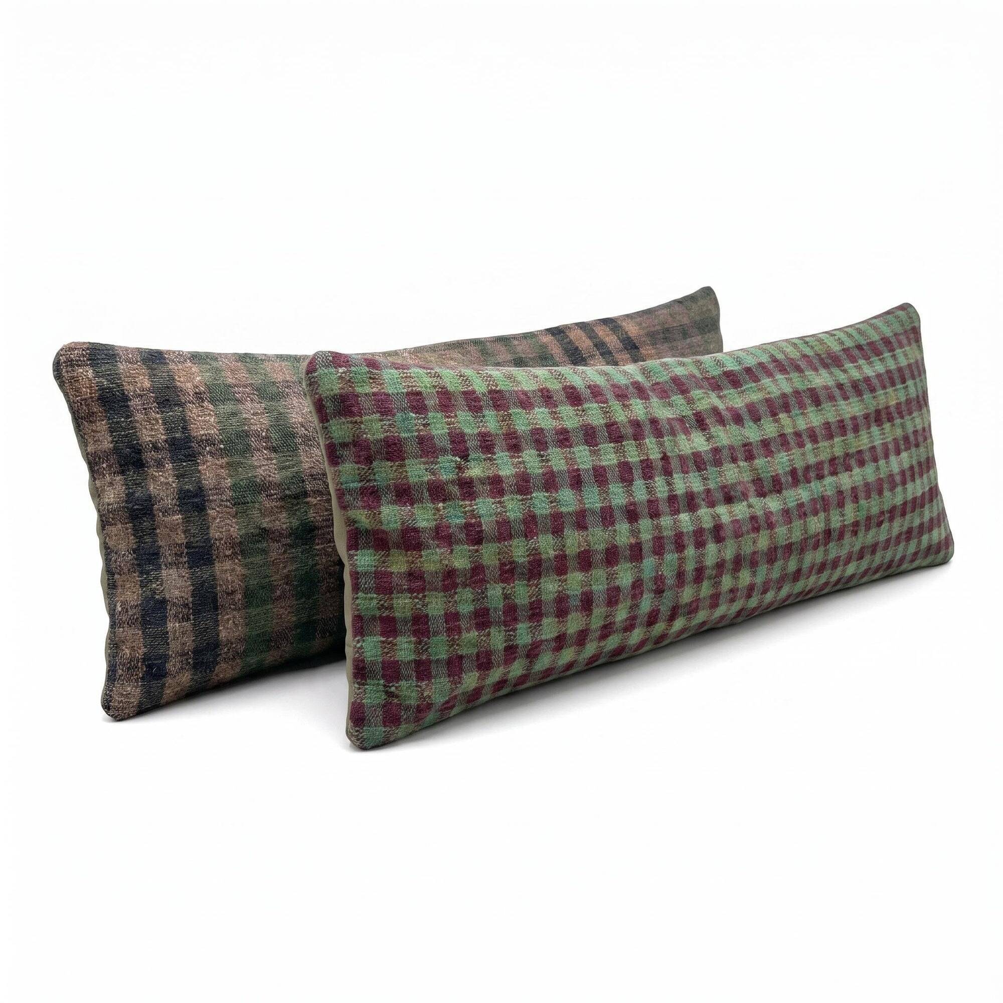Set of 2 vintage kilim cushion covers 41x119 cm