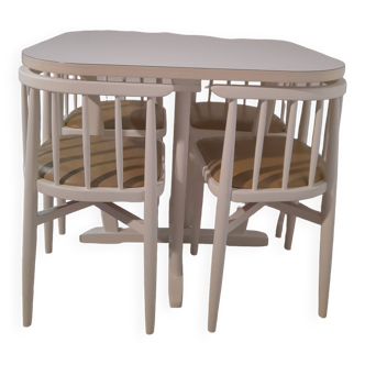 Ensemble table et 4 chaises Thonet 1960