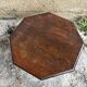 Old octagonal coffee table wood turned feet vintage