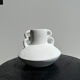 Artisanal terracotta vase painted white with double handles H:16 D:20