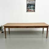 Ash table with spindle legs, solid beech and ash
