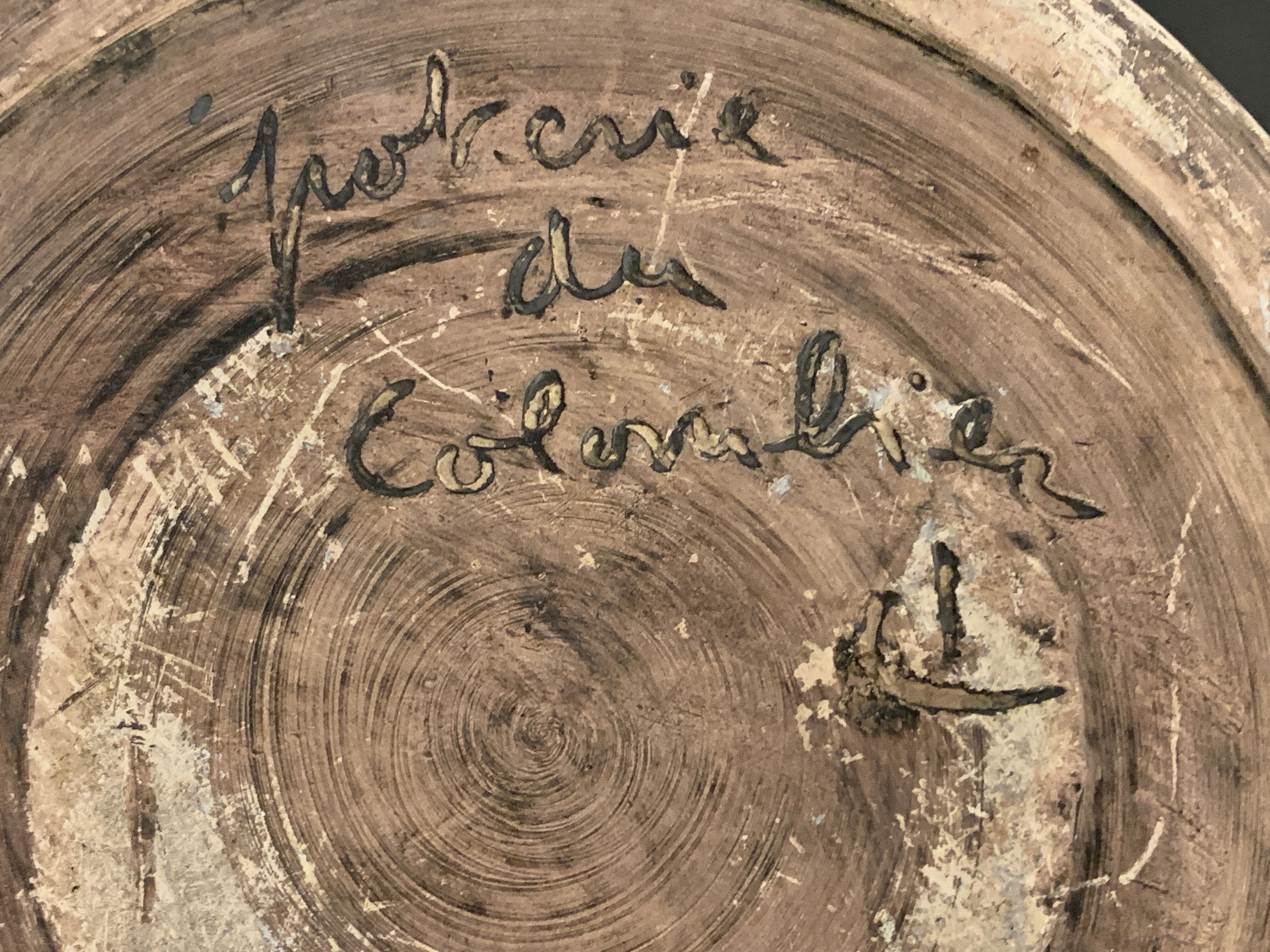 Seau à champagne ou jardinière céramique tachiste Poterie du Colombier, 1973